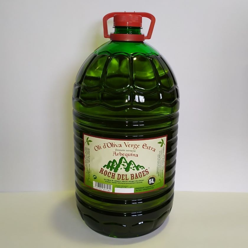 Compra familiar o col·lectiva. 21 garrafes de 5 litres d'oli d’oliva verge extra arbequí (7 caixes) collita 2021/2022